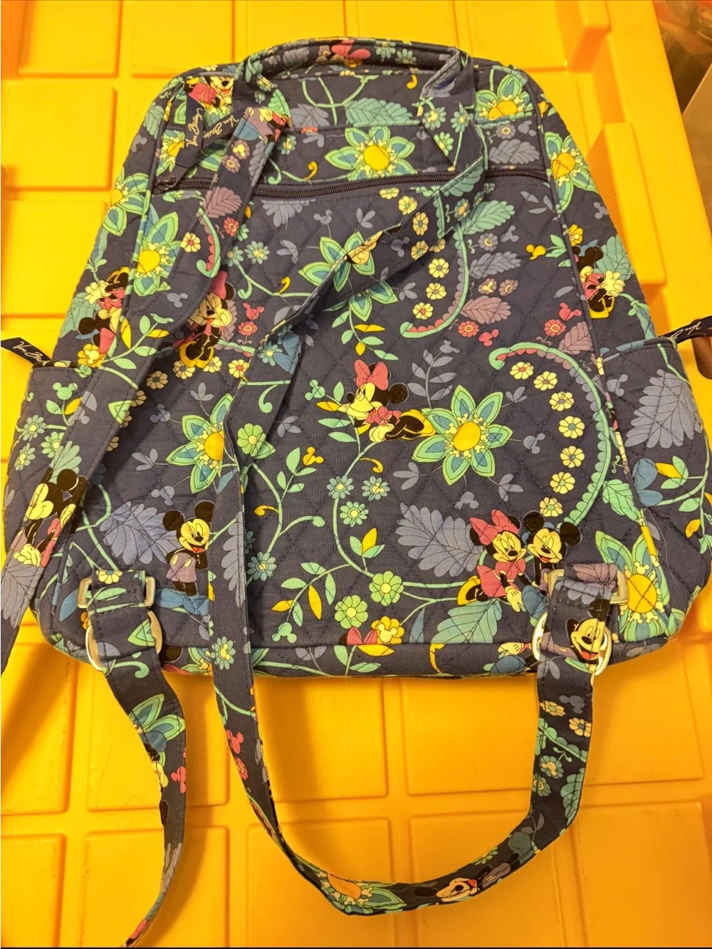 Vera Bradley Navy Floral Mickey Mouse Quilted Backpack